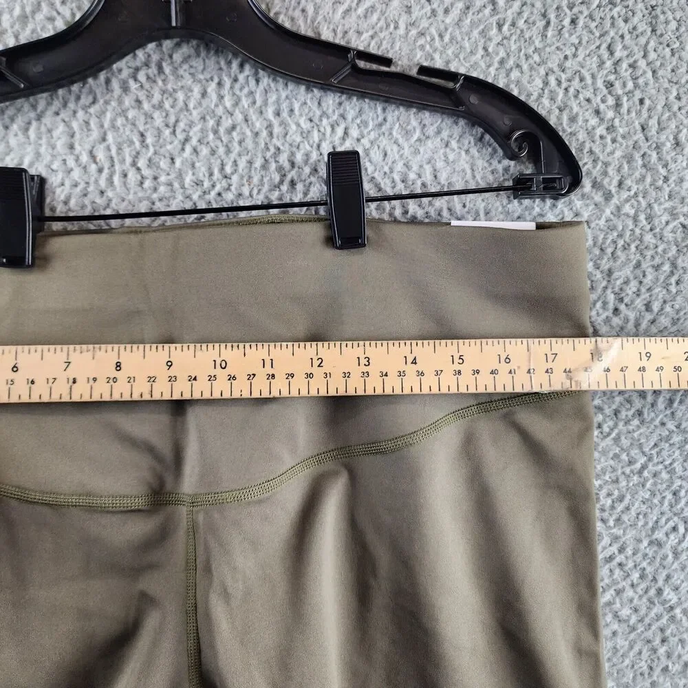 NIKE One Plus Size Mid-Rise 7" Bike Shorts Women's 1X Olive Tight Fit Pull On~ - Picture 6 of 15